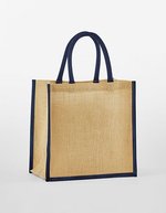 Westford Mill Mini-Geschenktasche aus Jute, starr – Natural/Navy