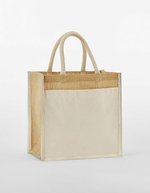 Westford Mill Baumwolltasche mit Jute Midi-Tasche – Natural