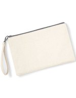 Westford Mill Canvas Armbandtasche mit Reißverschluss – Natural/Light Grey