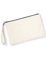 Westford Mill Canvas Armbandtasche mit Reißverschluss, Natural/Black 26 x 17 cm, WM520 – Naturel/Marine