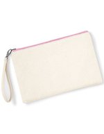 Westford Mill Canvas Armbandtasche mit Reißverschluss, Natural/Black 26 x 17 cm, WM520 – Naturel/Rose