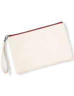 Westford Mill Canvas Armbandtasche mit Reißverschluss, Natural/Black 26 x 17 cm, WM520 – Naturel/Rouge