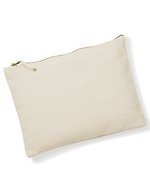 Westford Mill Canvas Accessory Pouch mit Metall-Reißverschluss, Natural XS (12 x 8.5 cm), WM530 – Naturale