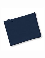 Westford Mill Canvas Accessory Pouch mit Metall-Reißverschluss, Natural XS (12 x 8.5 cm), WM530 – Blu navy