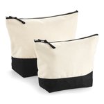 Westford Mill Baumwolltasche mit Reißverschluss, 3-5 Liter, Natural/Black M (19 x 18 x 9 cm), WM544 – Bild 3
