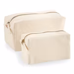 Westford Mill Cotton Wash Bag with Zip S/L, Natural L (21 x 11 x 11 cm), WM552 – image 3