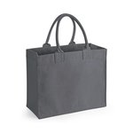 Westford Mill Baumwoll-Canvas Borsa della spesa mit Einstecktasche, Natural 41 x 34 x 18 cm, WM608 – Bild 3