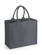 Westford Mill Baumwoll-Canvas Borsa della spesa mit Einstecktasche, Natural 41 x 34 x 18 cm, WM608 – Grafite Grigio