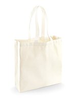 Westford Mill Fairtrade Baumwoll Shopper mit langen Tragegriffen, Black 39 x 41 x 14 cm, WM623 – Natural