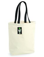 Westford Mill Fairtrade Baumwoll-Canvas Shopper 13L, Black 28 x 38 x 12 cm, WM671 – Natural/Black