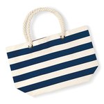 Westford Mill Maritime Streifen Strandtasche mit Seilgriffen, Natural 36 x 35 x 18 cm, WM680 – Bild 3