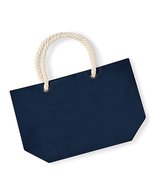 Westford Mill Maritime Streifen Strandtasche mit Seilgriffen, Natural 36 x 35 x 18 cm, WM680 – Bild 2