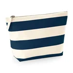 Westford Mill Canvas Wash Bag with Striped Print, Natural/Grey 19 x 18 x 9 cm, WM684 – image 2