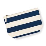 Westford Mill Canvas Kulturtasche mit Streifendruck, Natural/Grey 19 x 18 x 9 cm, WM684 – Bild 3