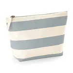 Westford Mill Canvas Wash Bag with Striped Print, Natural/Grey 19 x 18 x 9 cm, WM684 – image 4