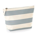 Westford Mill Canvas Kulturtasche mit Streifendruck, Natural/Grey 19 x 18 x 9 cm, WM684 – Bild 4