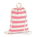 Westford Mill Strand-Turnbeutel mit Streifen aus Baumwoll-Canvas, Natural 37 x 46 cm, WM686 – Bild 3