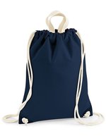 Westford Mill Strand-Turnbeutel mit Streifen aus Baumwoll-Canvas – French Navy