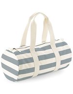 Westford Mill Nautische Sporttasche aus Baumwoll-Canvas, Natural/Grey 50 x 25 x 25 cm, WM688 – Bild 2