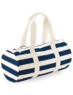 Westford Mill Nautische Sporttasche aus Baumwoll-Canvas, Natural/Grey 50 x 25 x 25 cm, WM688 – Natural/Navy