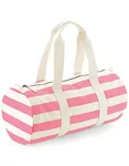 Westford Mill Nautical Sports Bag made of Cotton Canvas, Natural/Grey 50 x 25 x 25 cm, WM688 – Natural/Pink