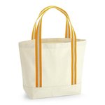 Westford Mill Bio-Baumwoll-Strandtasche mit Streifengriffen, Natural/Amber 36 x 36 x 16 cm, WM690 – Bild 3