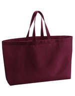 Westford Mill Geräumige Baumwoll-Strandtasche, Beige 56 x 41 x 16 cm, WM696 – Borgogna