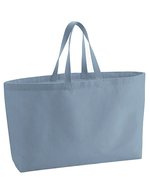 Westford Mill Geräumige Baumwoll-Strandtasche, Beige 56 x 41 x 16 cm, WM696 – Polveroso Blu