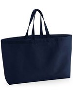 Westford Mill Geräumige Baumwoll-Strandtasche, Beige 56 x 41 x 16 cm, WM696 – Blu navy francese