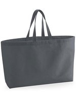 Westford Mill Geräumige Baumwoll-Strandtasche, Beige 56 x 41 x 16 cm, WM696 – Grafite Grigio