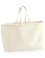 Westford Mill Geräumige Baumwoll-Strandtasche, Beige 56 x 41 x 16 cm, WM696 – Naturale