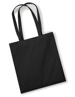 Westford Mill Robuste Einkaufstasche aus 100% Bio-Baumwolle, Beige 38 x 42 cm, WM801 – Noir