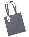 Westford Mill Robuste Einkaufstasche aus 100% Bio-Baumwolle, Hellgrau 38 x 42 cm, WM801 – Graphite Grey