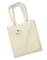 Westford Mill Robuste Einkaufstasche aus 100% Bio-Baumwolle, Beige 38 x 42 cm, WM801 – Naturel