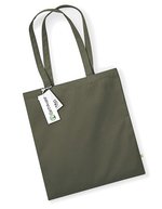 Westford Mill Robuste Einkaufstasche aus 100% Bio-Baumwolle, Beige 38 x 42 cm, WM801 – Vert olive