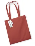 Westford Mill Robuste Einkaufstasche aus 100% Bio-Baumwolle, Hellgrau 38 x 42 cm, WM801 – Orange Rust