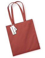 Westford Mill Robuste Einkaufstasche aus 100% Bio-Baumwolle, Beige 38 x 42 cm, WM801 – Orange Rouille