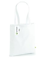 Westford Mill Robuste Einkaufstasche aus 100% Bio-Baumwolle, Beige 38 x 42 cm, WM801 – Blanc