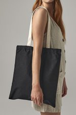 Westford Mill Bio-Baumwoll-Tasche mit Kontrastgriffen, Natural/Black 38 x 42 cm, WM801C – Bild 1