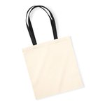 Westford Mill Bio-Baumwoll-Tasche mit Kontrastgriffen, Natural/Black 38 x 42 cm, WM801C – Bild 3