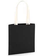 Westford Mill Bio-Baumwoll-Tasche mit Kontrastgriffen, Natural/Black 38 x 42 cm, WM801C – Bild 2