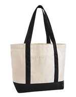 EarthAware® Organic Varsity Shopper – Natural/Black