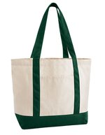 EarthAware® Organic Varsity Shopper – Natural/Bottle Green