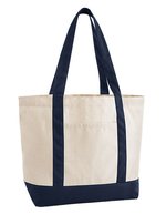 EarthAware® Organic Varsity Shopper – Natural/French Navy