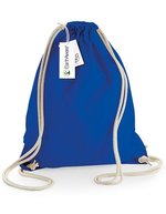 Westford Mill Bio-Baumwoll Gymsac mit Tunnelzug, Natural 37 x 47 cm, WM810 – Bright Royal