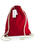Westford Mill Bio-Baumwoll Gymsac mit Tunnelzug, Airforce Blue 37 x 47 cm, WM810 – Classic Red