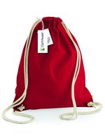Westford Mill Bio-Baumwoll Gymsac mit Tunnelzug, Natural 37 x 47 cm, WM810 – Classic Red