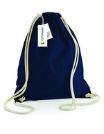 Westford Mill Bio-Baumwoll Gymsac mit Tunnelzug, Natural 37 x 47 cm, WM810 – French Navy