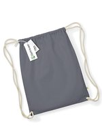 Westford Mill Bio-Baumwoll Gymsac mit Tunnelzug, Natural 37 x 47 cm, WM810 – Graphite Grey