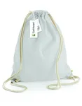 Westford Mill Bio-Baumwoll Gymsac mit Tunnelzug, Airforce Blue 37 x 47 cm, WM810 – Light Grey